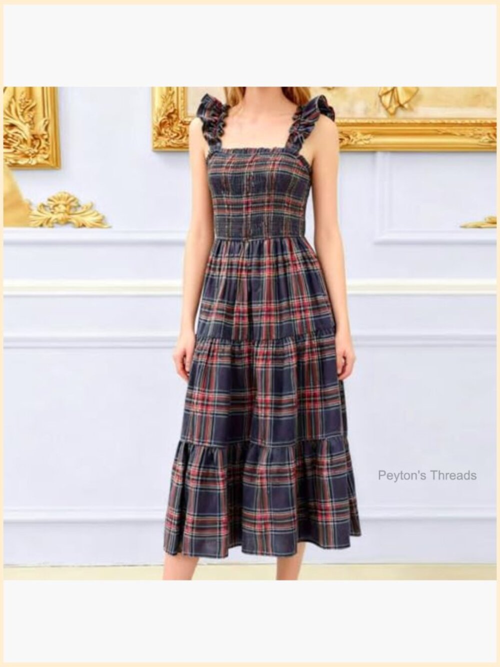 Sleeveless Square Neck Smocked Maxi Dress with Pockets - Picture 3 of 7